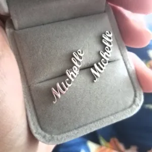 1 Pair Personalized Custom Name Earrings For Women