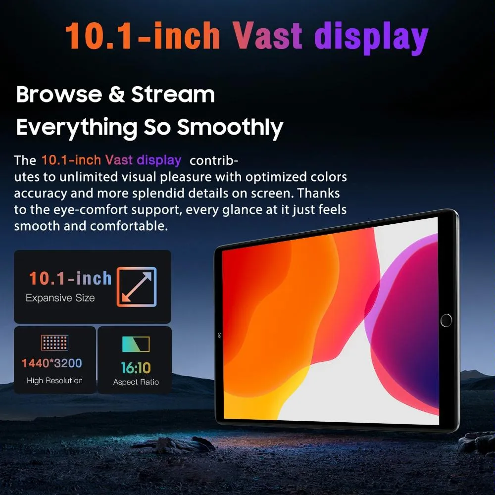 10.1 3g Tablet Pc 1gb Ram 32gb Storage Android 5.1 Quad-core Dual Sim Wifi Bt Gps - Black