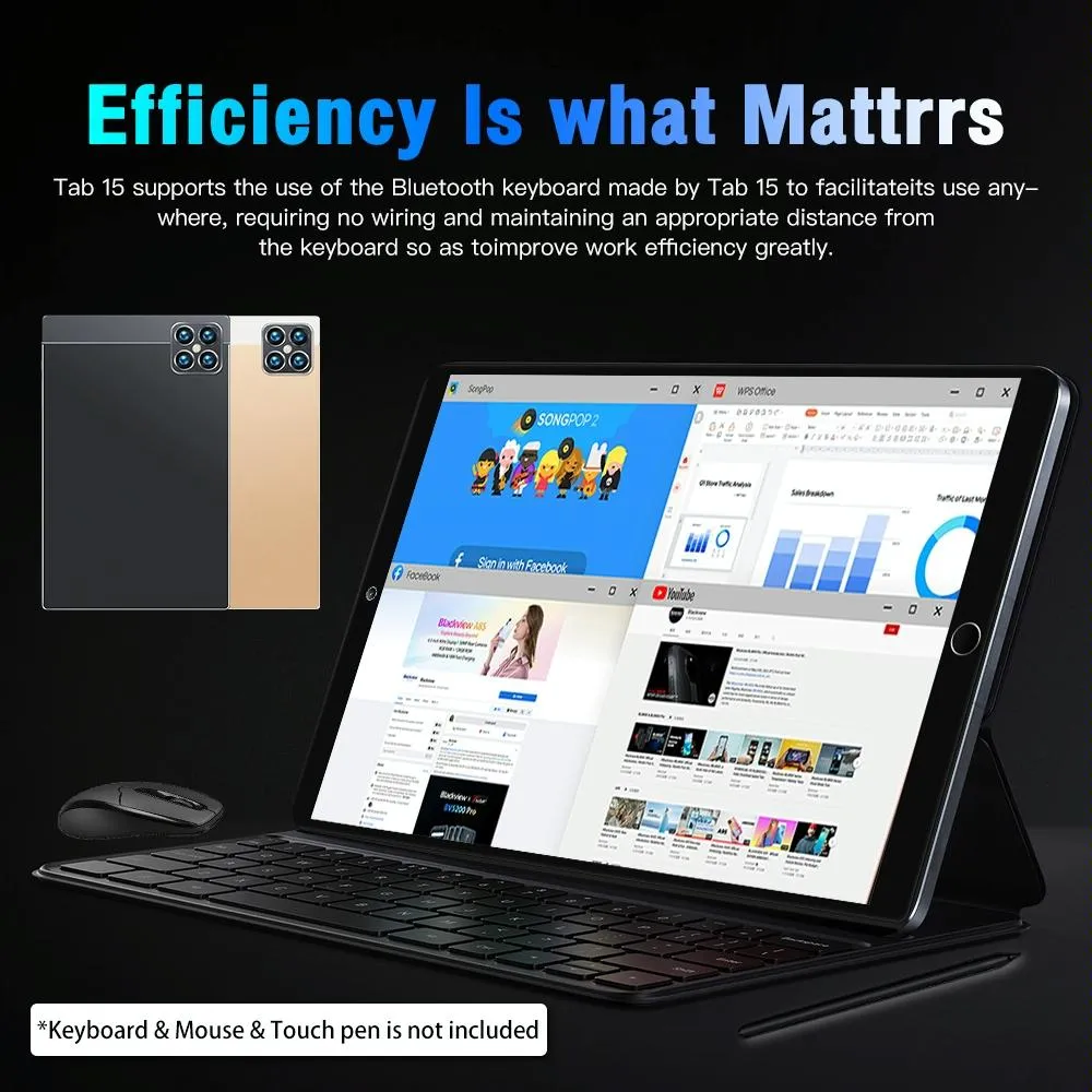 10.1 3g Tablet Pc 1gb Ram 32gb Storage Android 5.1 Quad-core Dual Sim Wifi Bt Gps - Black