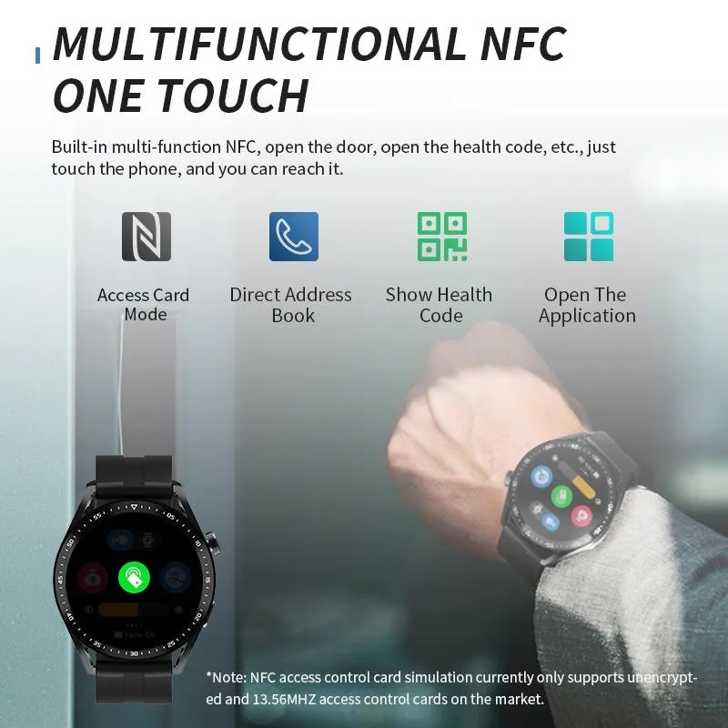 1.39 Inch Ip67 Waterproof Health Monitoring Bluetooth Call Smart Watch With Nfc Payment