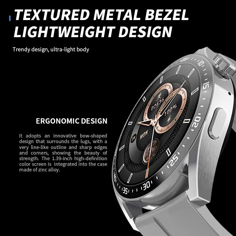1.39 Inch Ip67 Waterproof Health Monitoring Bluetooth Call Smart Watch With Nfc Payment