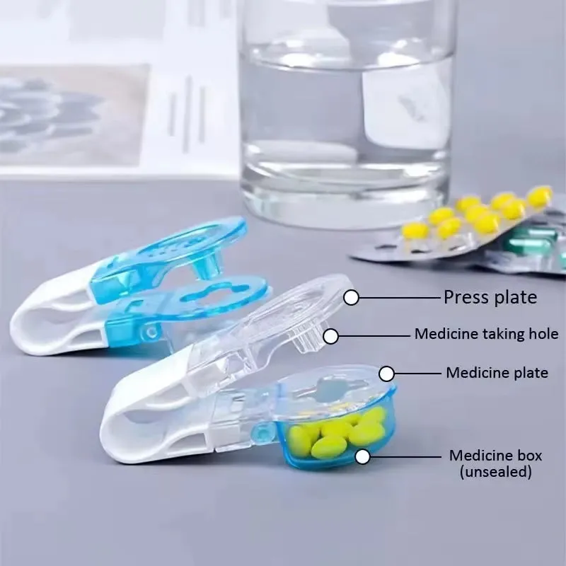 1Pcs New Portable Pill Taker anti Pollution Artifact Medication Dispenser Pill Taker Cup Organizer for Vitamins Pill Popper