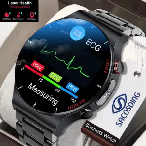 2022 New ECG PPG Smart Watch Men Sangao Laser Health Heart Rate Blood Pressure Fitness Sports Watches IP68 Waterproof Smartwatch