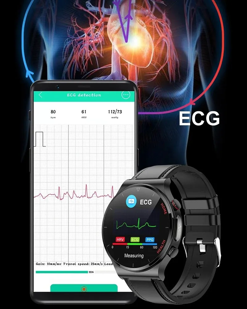 2022 New ECG PPG Smart Watch Men Sangao Laser Health Heart Rate Blood Pressure Fitness Sports Watches IP68 Waterproof Smartwatch