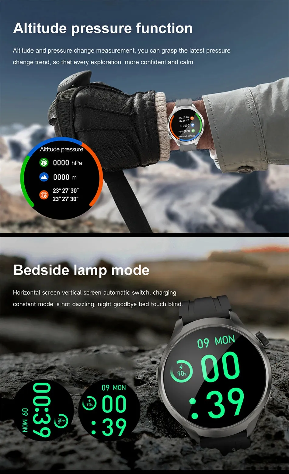 2024 New For HUAWEI Outdoor Sports Smart Watch Men AMOLED Screen NFC GPS Heart rate Waterproof Bluetooth Call Smart Watch Woman