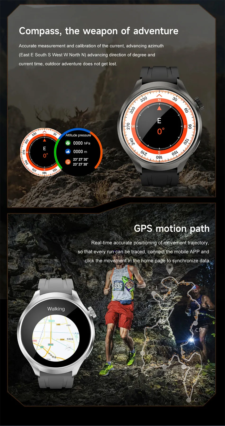 2024 New For HUAWEI Outdoor Sports Smart Watch Men AMOLED Screen NFC GPS Heart rate Waterproof Bluetooth Call Smart Watch Woman