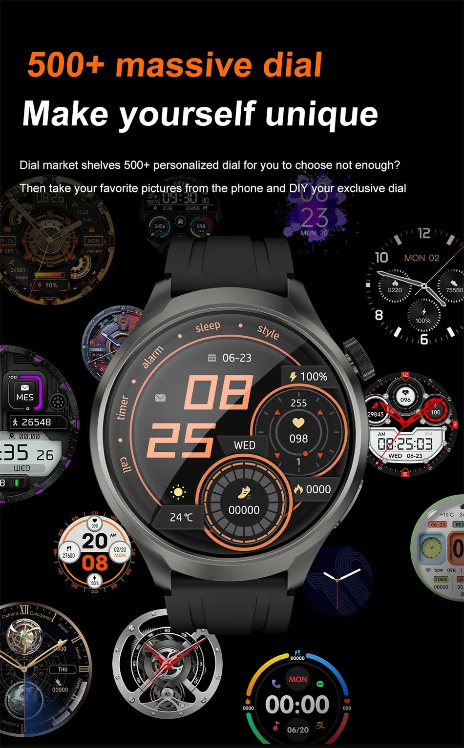 2024 New For HUAWEI Outdoor Sports Smart Watch Men AMOLED Screen NFC GPS Heart rate Waterproof Bluetooth Call Smart Watch Woman