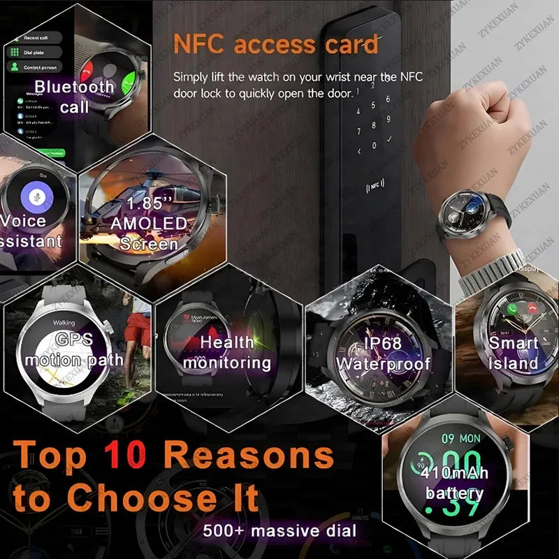 2024 New For HUAWEI Outdoor Sports Smart Watch Men AMOLED Screen NFC GPS Heart rate Waterproof Bluetooth Call Smart Watch Woman