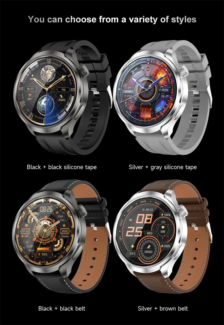 2024 New For HUAWEI Outdoor Sports Smart Watch Men AMOLED Screen NFC GPS Heart rate Waterproof Bluetooth Call Smart Watch Woman