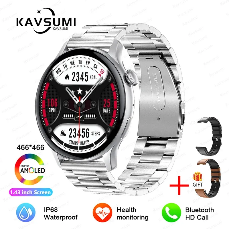 2024 NFC Smart Watch Women 466*466 Screen GPS Track Sport Watches Women Health Monitoring Voice Bluetooth Call Smartwatch Ladies
