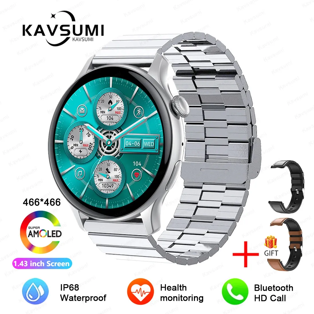 2024 NFC Smart Watch Women 466*466 Screen GPS Track Sport Watches Women Health Monitoring Voice Bluetooth Call Smartwatch Ladies
