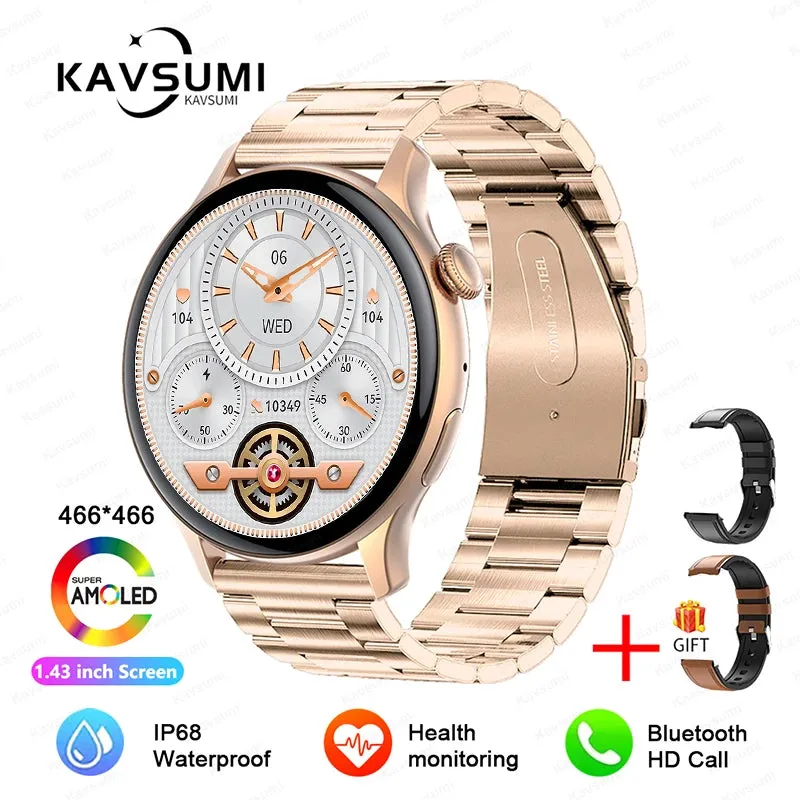 2024 NFC Smart Watch Women 466*466 Screen GPS Track Sport Watches Women Health Monitoring Voice Bluetooth Call Smartwatch Ladies