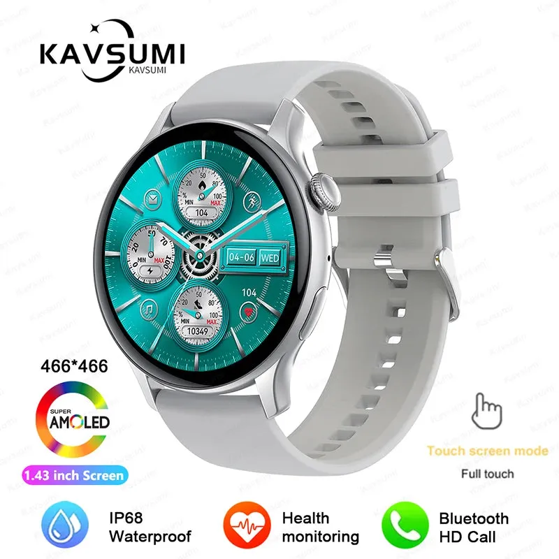 2024 NFC Smart Watch Women 466*466 Screen GPS Track Sport Watches Women Health Monitoring Voice Bluetooth Call Smartwatch Ladies