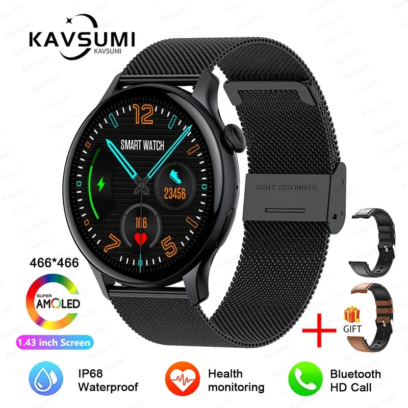 2024 NFC Smart Watch Women 466*466 Screen GPS Track Sport Watches Women Health Monitoring Voice Bluetooth Call Smartwatch Ladies
