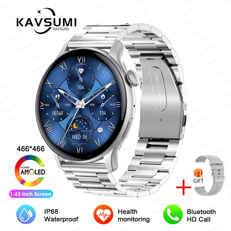 2024 NFC Smart Watch Women 466*466 Screen GPS Track Sport Watches Women Health Monitoring Voice Bluetooth Call Smartwatch Ladies