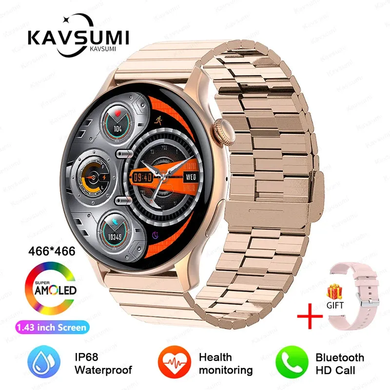 2024 NFC Smart Watch Women 466*466 Screen GPS Track Sport Watches Women Health Monitoring Voice Bluetooth Call Smartwatch Ladies
