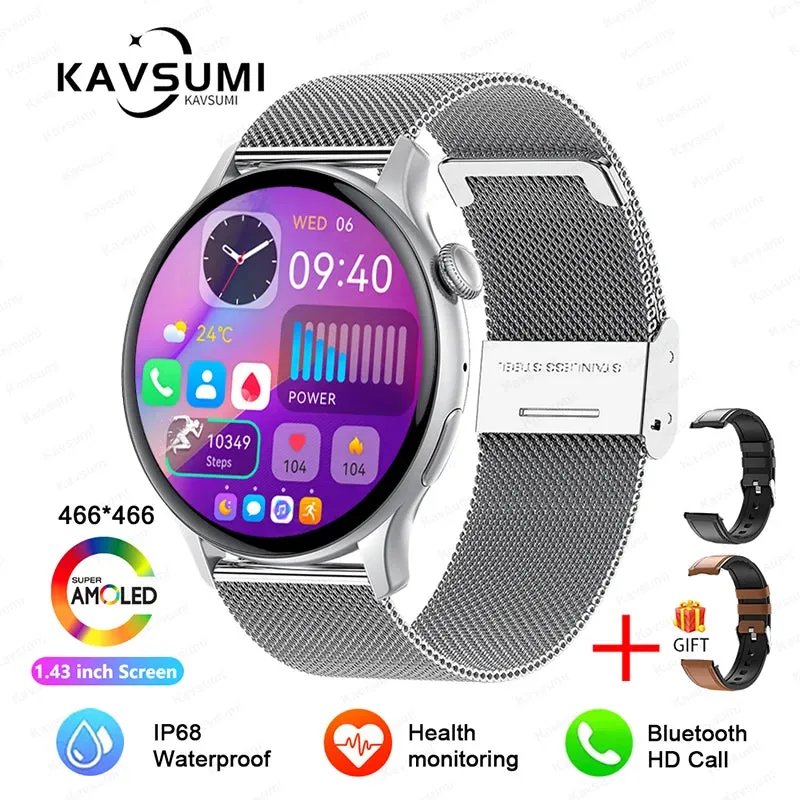 2024 NFC Smart Watch Women 466*466 Screen GPS Track Sport Watches Women Health Monitoring Voice Bluetooth Call Smartwatch Ladies