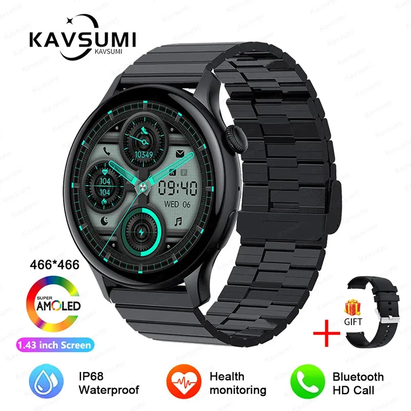 2024 NFC Smart Watch Women 466*466 Screen GPS Track Sport Watches Women Health Monitoring Voice Bluetooth Call Smartwatch Ladies