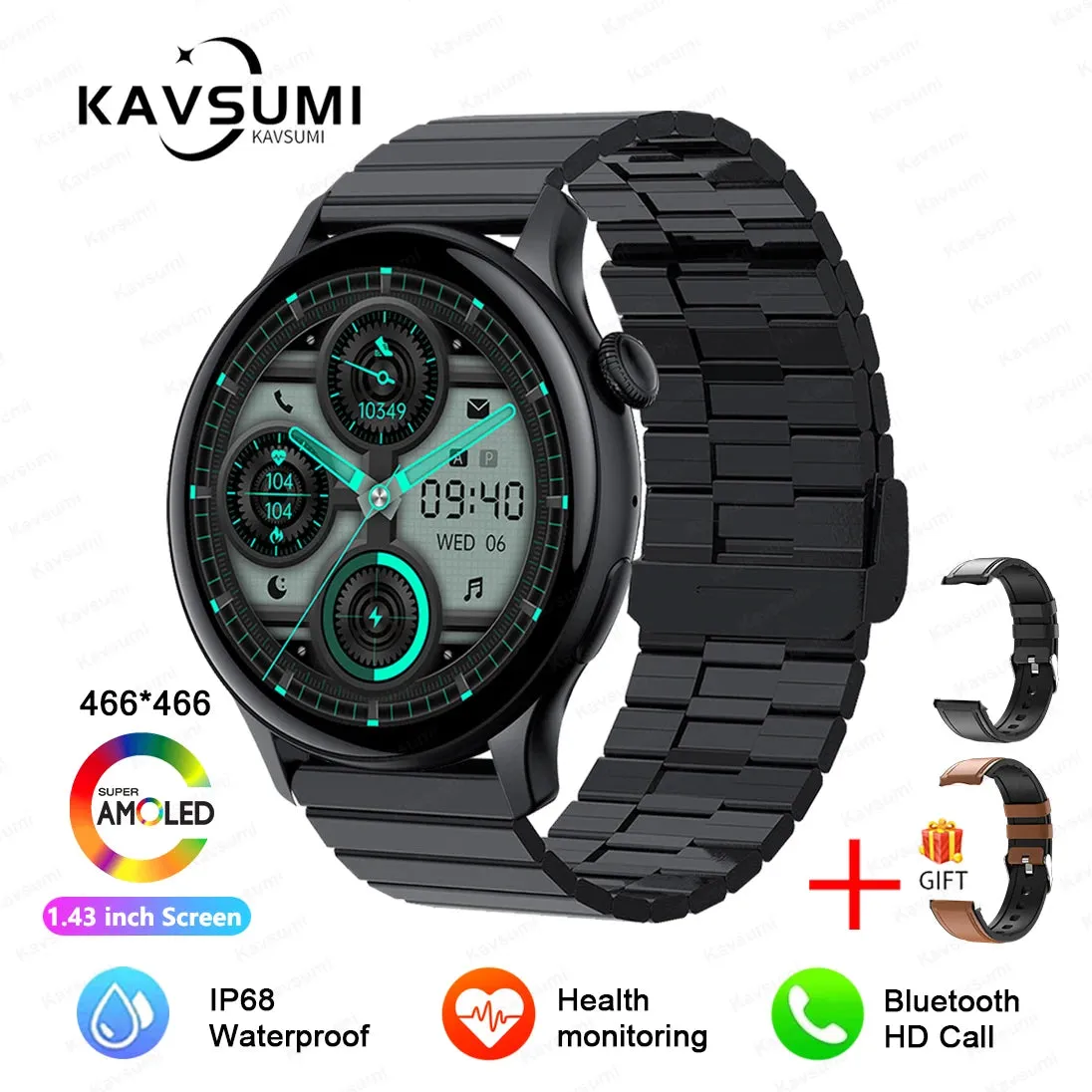 2024 NFC Smart Watch Women 466*466 Screen GPS Track Sport Watches Women Health Monitoring Voice Bluetooth Call Smartwatch Ladies
