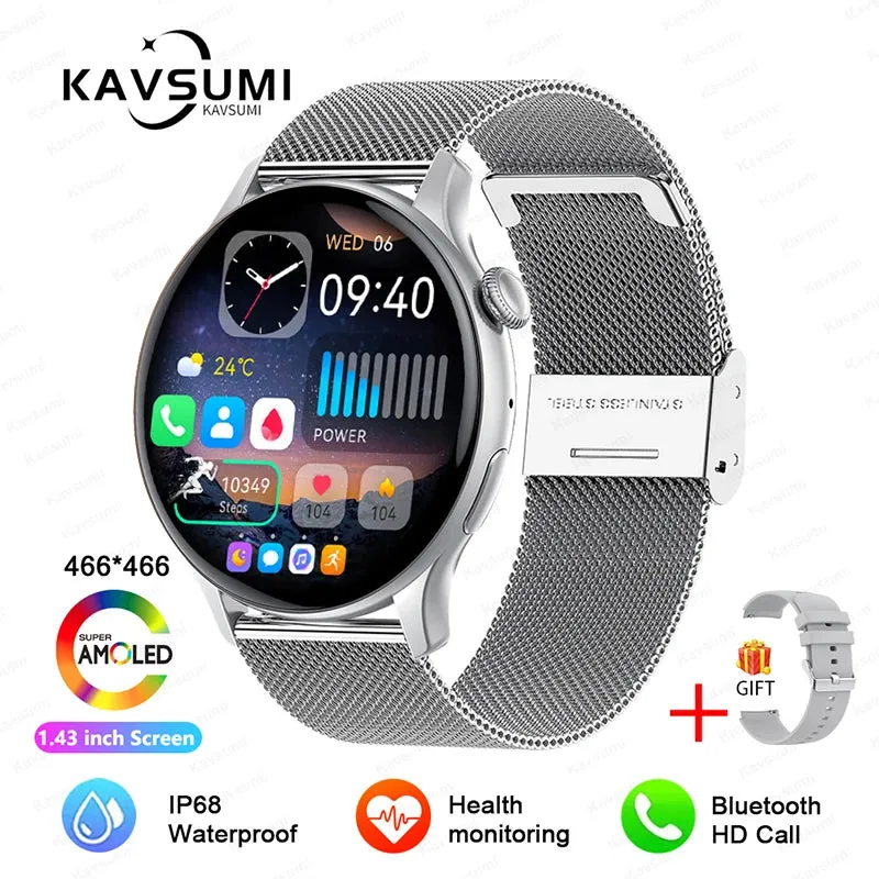 2024 NFC Smart Watch Women 466*466 Screen GPS Track Sport Watches Women Health Monitoring Voice Bluetooth Call Smartwatch Ladies