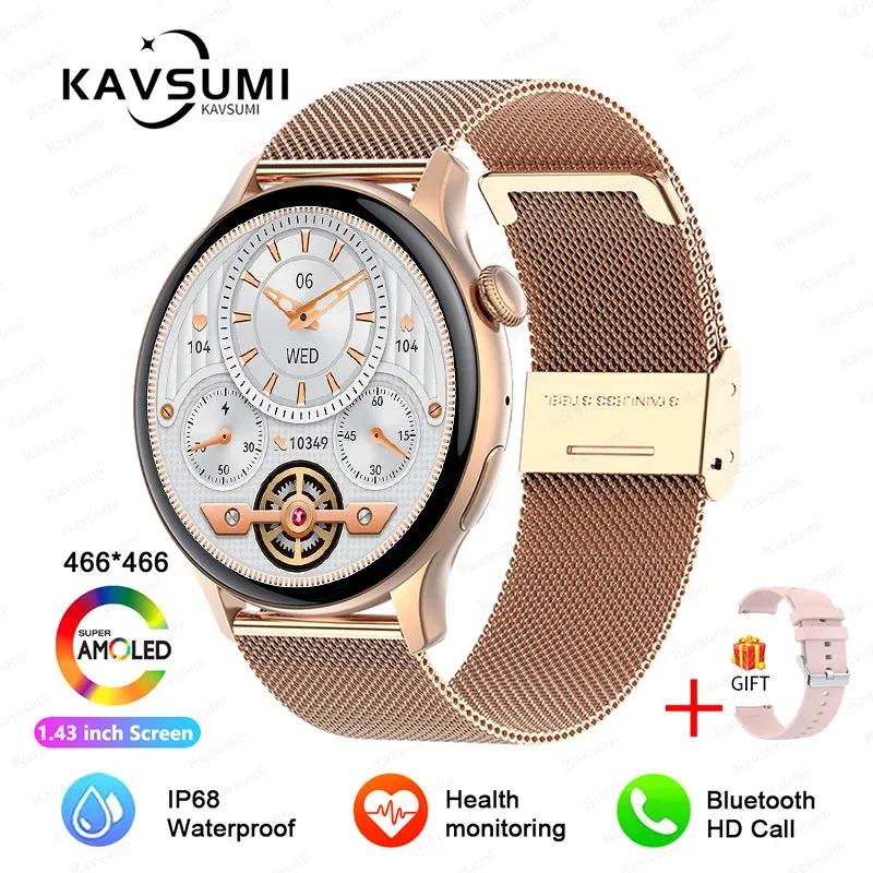2024 NFC Smart Watch Women 466*466 Screen GPS Track Sport Watches Women Health Monitoring Voice Bluetooth Call Smartwatch Ladies