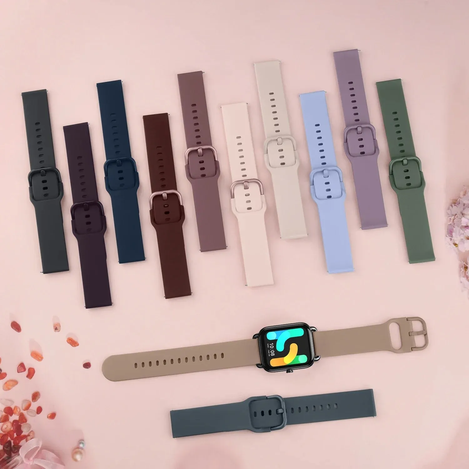 20mm 22mm Quick Release Strap Universal Watch Bands Wristwatch Bracelet For Women Men Silicone Sports Smartwatch Accessories