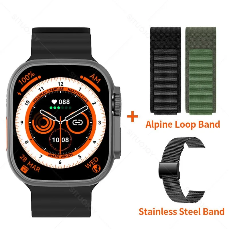 49mm Smart Watch Ultra Series 8 Titanium Alloy 1:1 Case Men Women Sport Smartwatch Bluetooth Call Heart Rate Temperature Measure