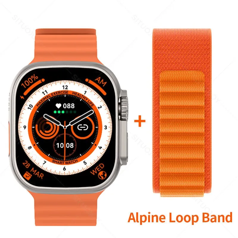 49mm Smart Watch Ultra Series 8 Titanium Alloy 1:1 Case Men Women Sport Smartwatch Bluetooth Call Heart Rate Temperature Measure
