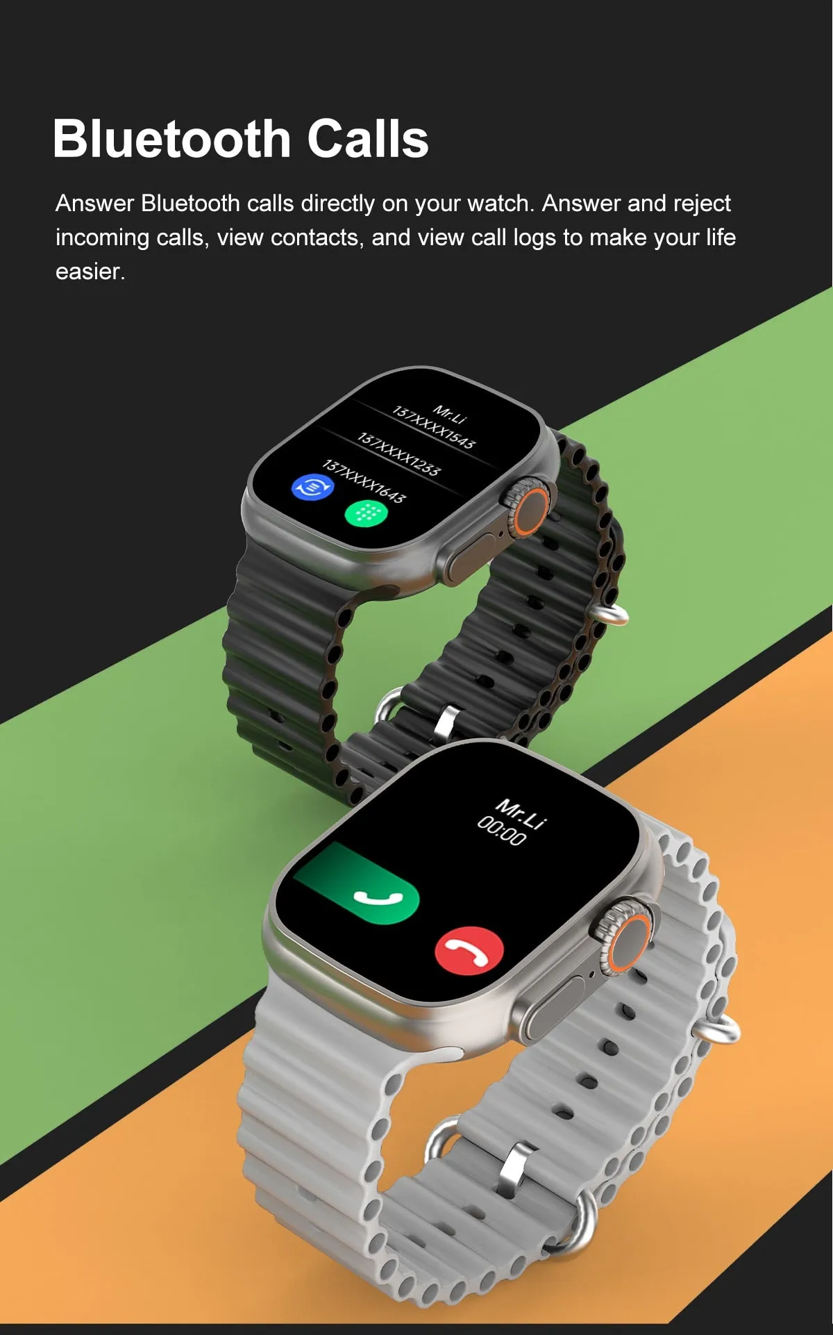 49mm Smart Watch Ultra Series 8 Titanium Alloy 1:1 Case Men Women Sport Smartwatch Bluetooth Call Heart Rate Temperature Measure