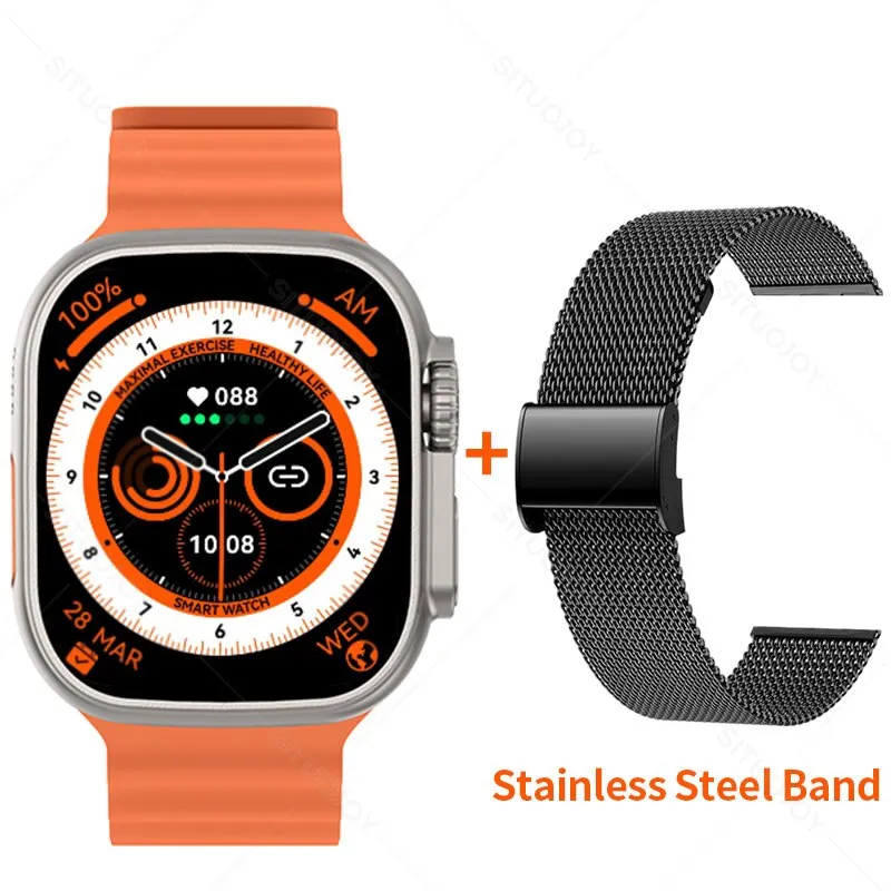 49mm Smart Watch Ultra Series 8 Titanium Alloy 1:1 Case Men Women Sport Smartwatch Bluetooth Call Heart Rate Temperature Measure
