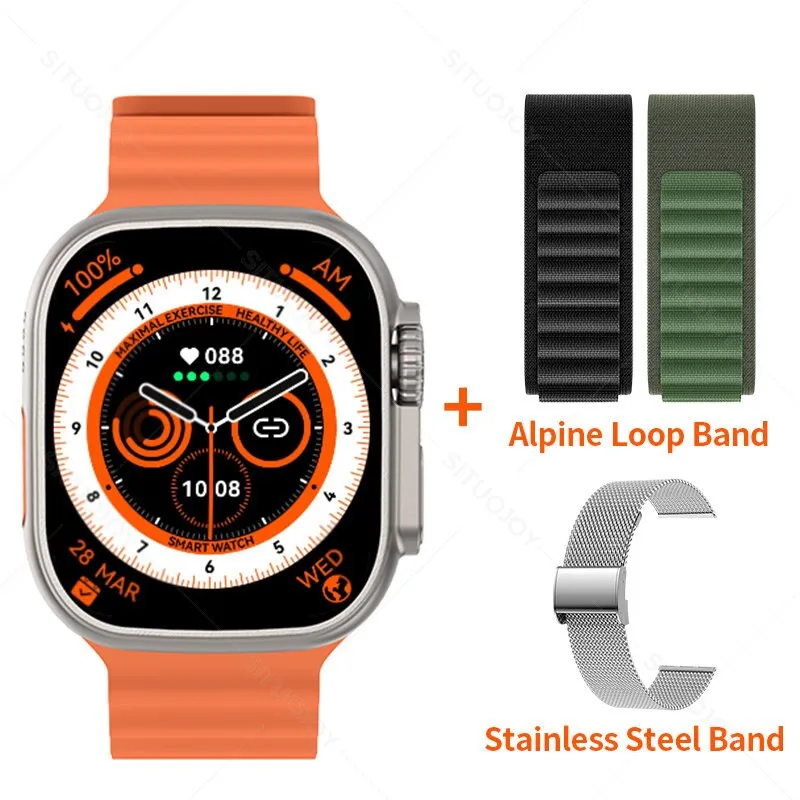 49mm Smart Watch Ultra Series 8 Titanium Alloy 1:1 Case Men Women Sport Smartwatch Bluetooth Call Heart Rate Temperature Measure