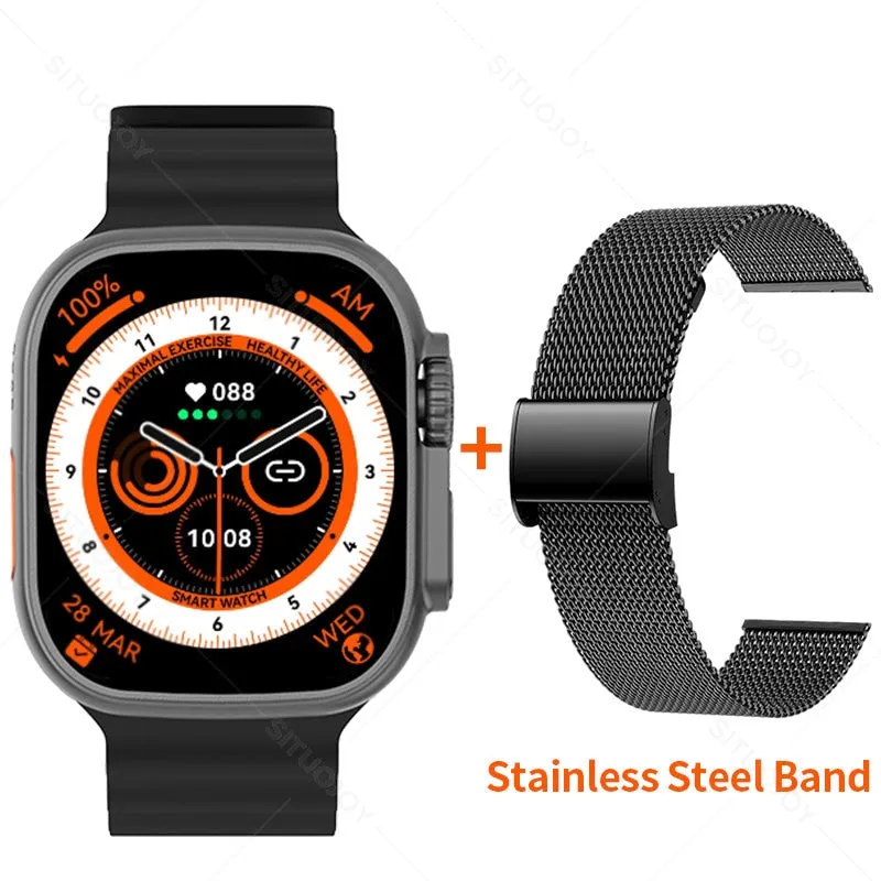 49mm Smart Watch Ultra Series 8 Titanium Alloy 1:1 Case Men Women Sport Smartwatch Bluetooth Call Heart Rate Temperature Measure