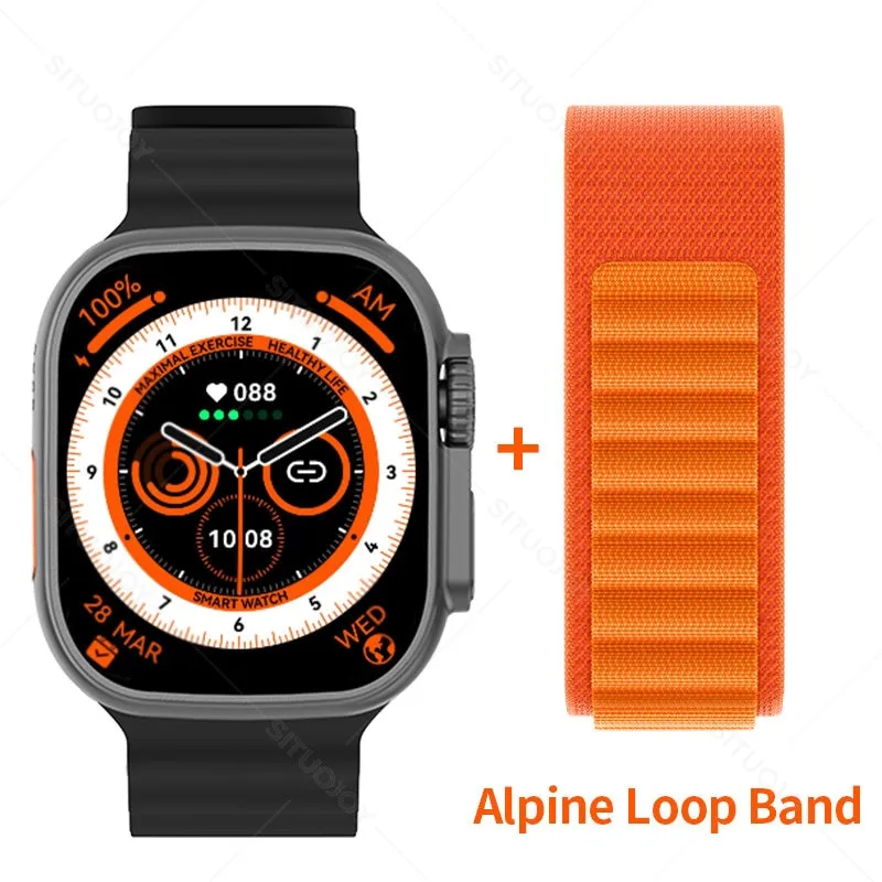 49mm Smart Watch Ultra Series 8 Titanium Alloy 1:1 Case Men Women Sport Smartwatch Bluetooth Call Heart Rate Temperature Measure