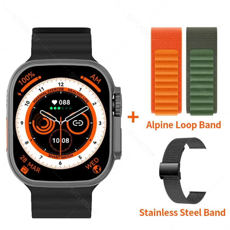 49mm Smart Watch Ultra Series 8 Titanium Alloy 1:1 Case Men Women Sport Smartwatch Bluetooth Call Heart Rate Temperature Measure
