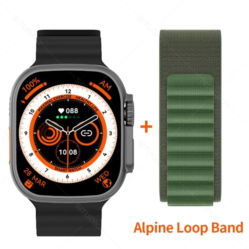 49mm Smart Watch Ultra Series 8 Titanium Alloy 1:1 Case Men Women Sport Smartwatch Bluetooth Call Heart Rate Temperature Measure
