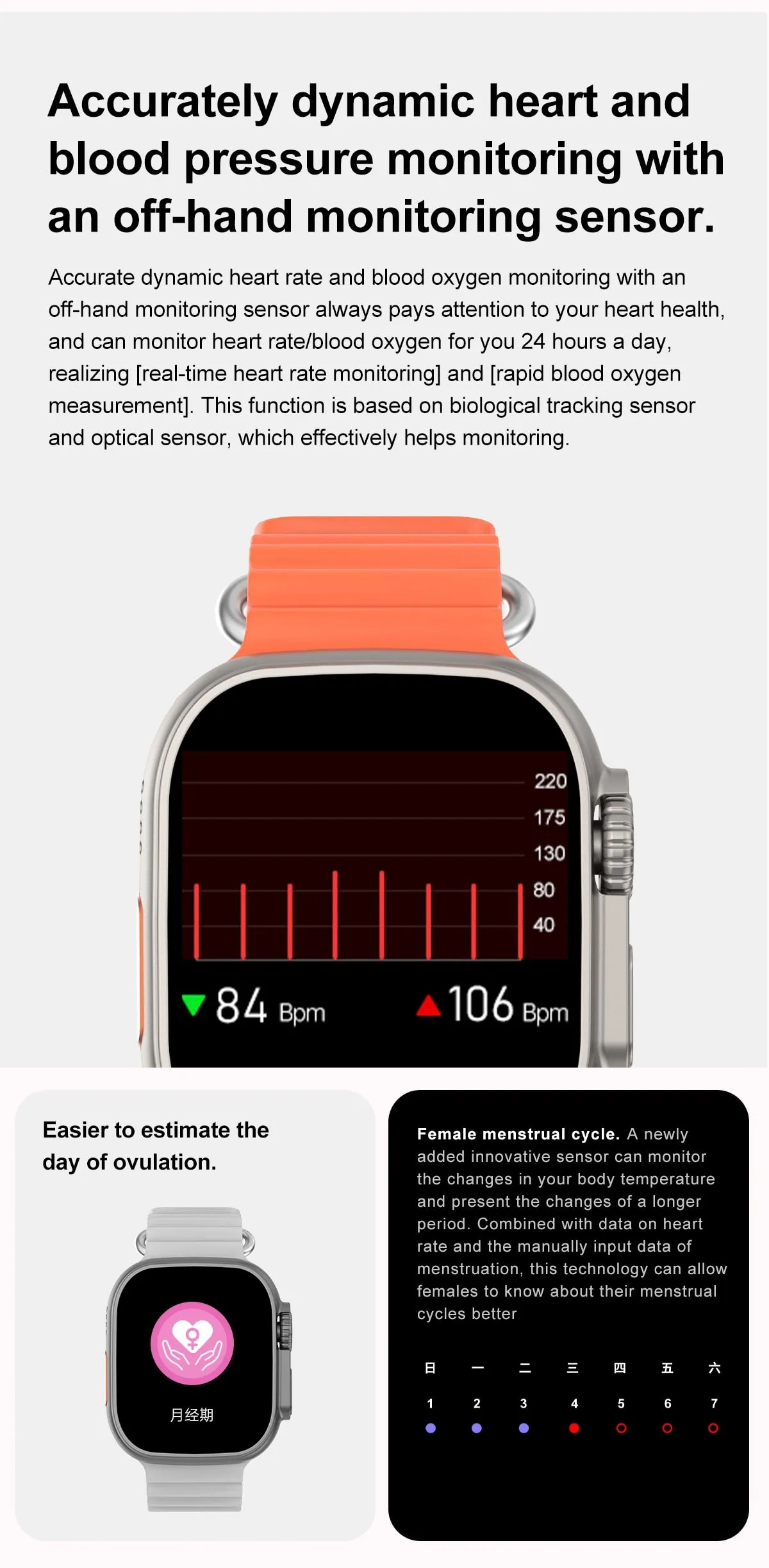 49mm Smart Watch Ultra Series 8 Titanium Alloy 1:1 Case Men Women Sport Smartwatch Bluetooth Call Heart Rate Temperature Measure