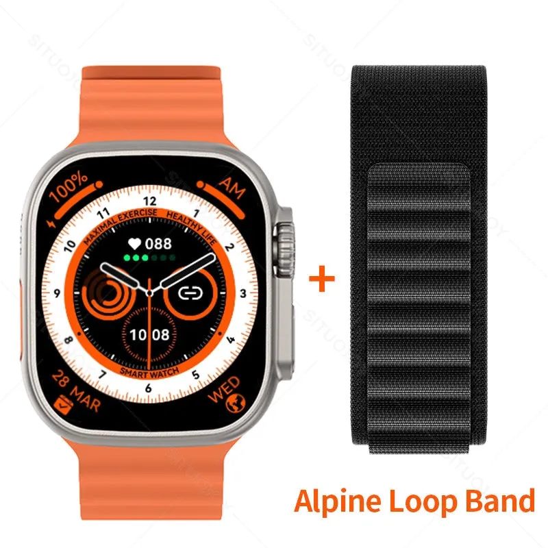 49mm Smart Watch Ultra Series 8 Titanium Alloy 1:1 Case Men Women Sport Smartwatch Bluetooth Call Heart Rate Temperature Measure