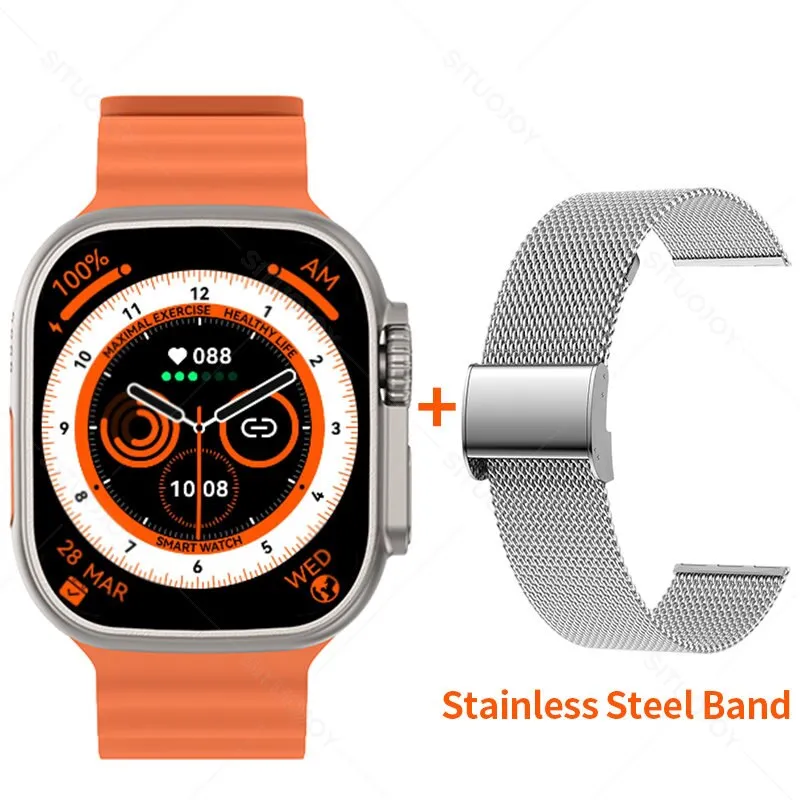 49mm Smart Watch Ultra Series 8 Titanium Alloy 1:1 Case Men Women Sport Smartwatch Bluetooth Call Heart Rate Temperature Measure