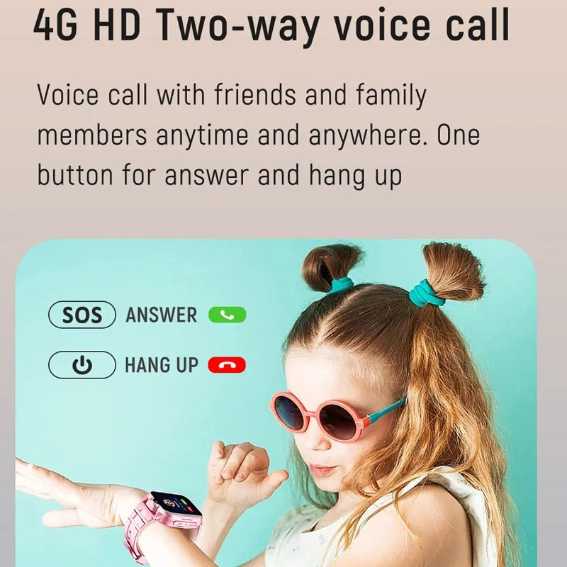 4G Kids Smartwatch Phone GPS Tracker SOS HD Video Call Touch Screen IP67 Waterproof Call Back Children Smart Phone Watch K15 K9