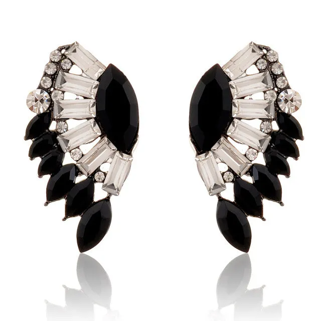 5 Colors Angel Wings Earrings Fashion Women  Stones jewelry Elegant Resin Statement Stud Earrings For Women Birthday Gift