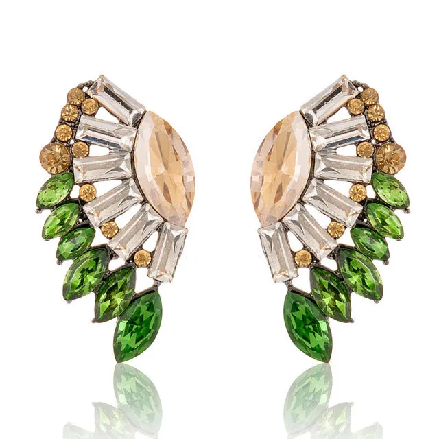 5 Colors Angel Wings Earrings Fashion Women  Stones jewelry Elegant Resin Statement Stud Earrings For Women Birthday Gift