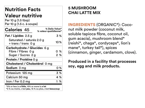 5 MUSHROOM CHAI LATTE