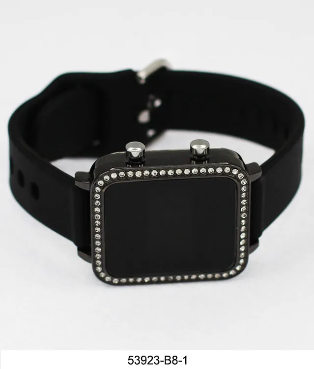5392 - B8 - Boxed Montres Carlo LED Silicone Band Watch