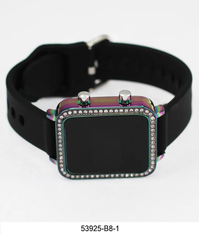 5392 - B8 - Boxed Montres Carlo LED Silicone Band Watch
