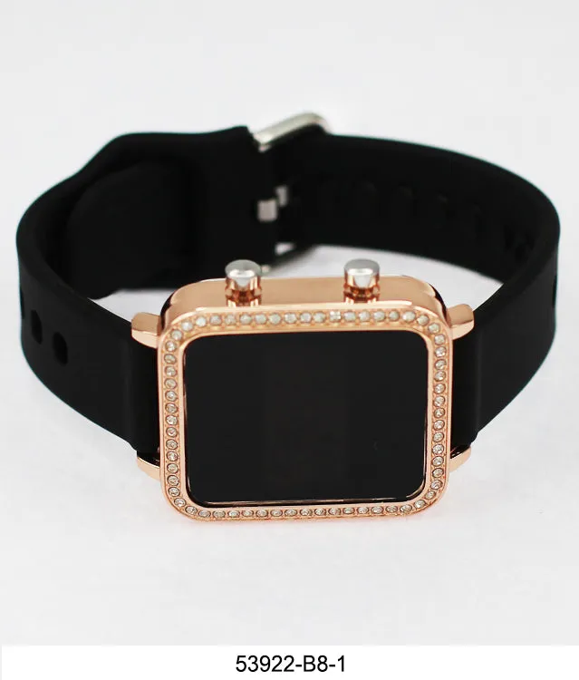5392 - B8 - Boxed Montres Carlo LED Silicone Band Watch