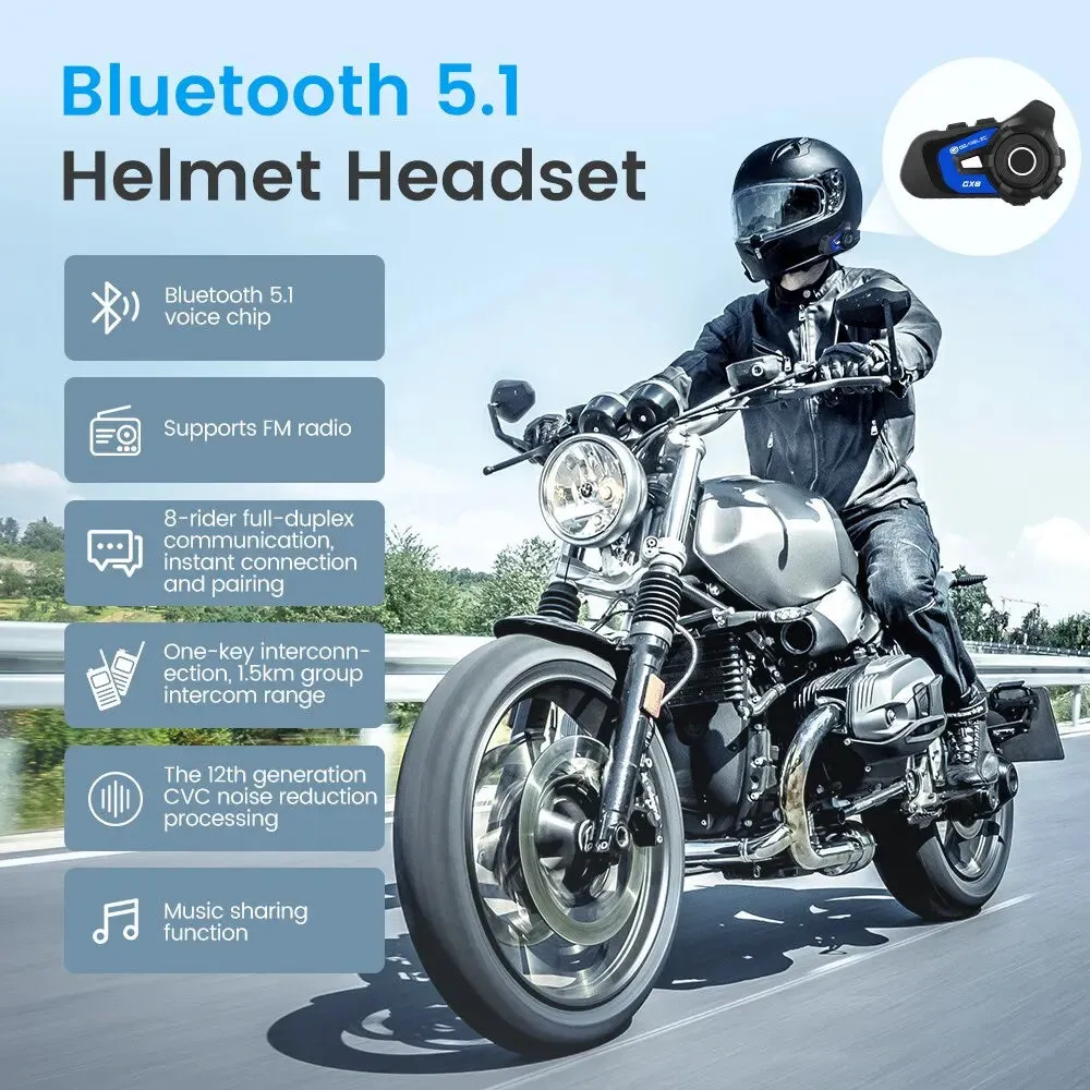 8 Rider Tooth Intercom for Motorcycle Helmets