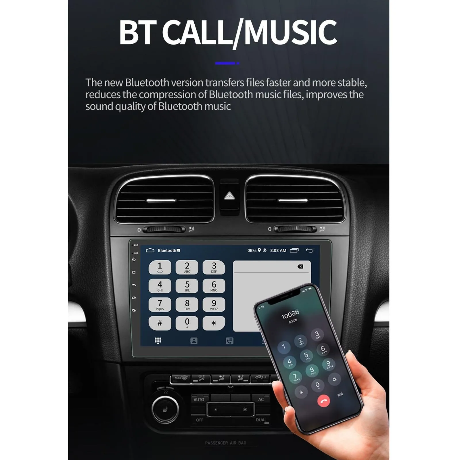 9 Inch Car Android Player Gps Navigation Bluetooth Touch Radio Mirror Link Fm Wifi Steering Wheel Control Standard Version   Carplay