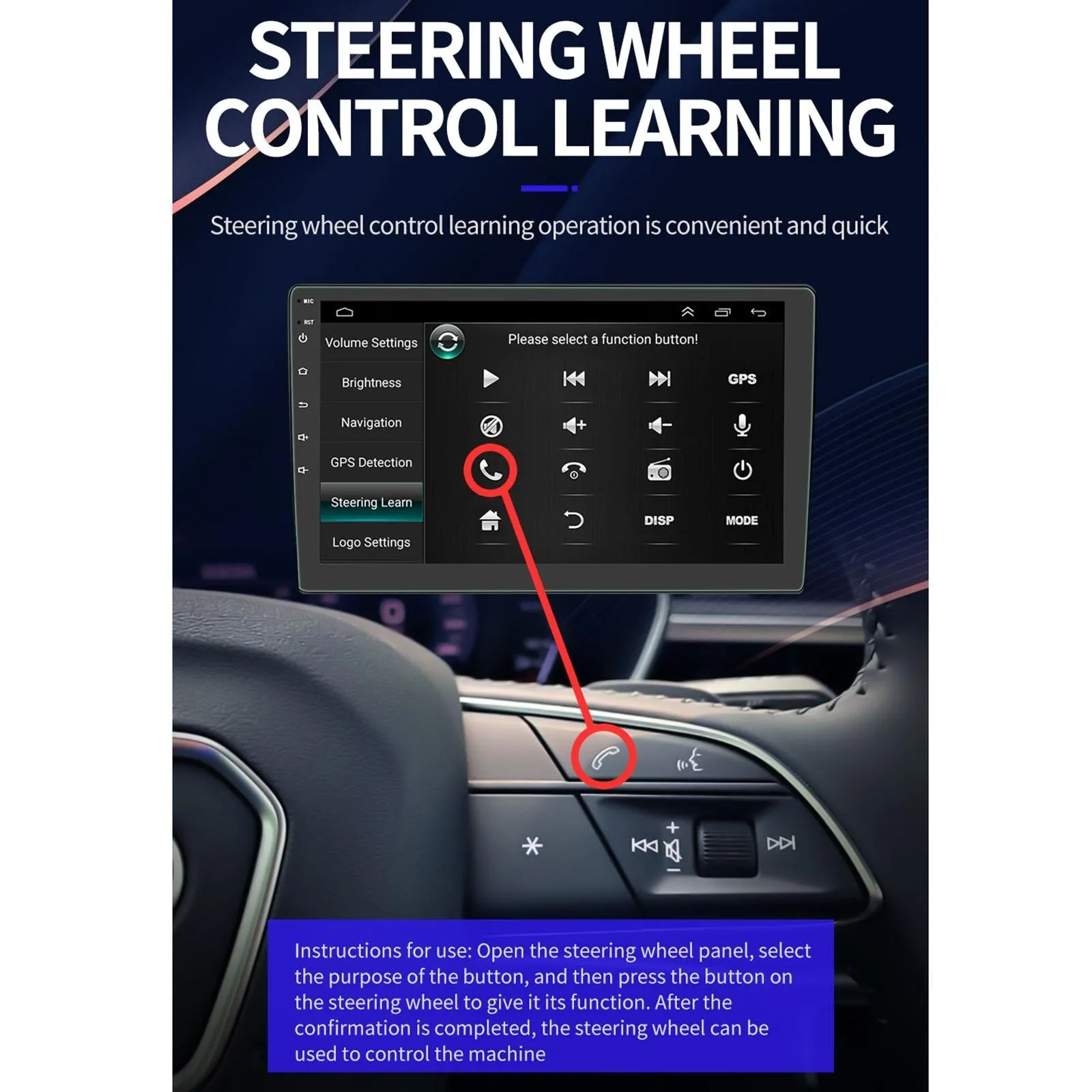 9 Inch Car Android Player Gps Navigation Bluetooth Touch Radio Mirror Link Fm Wifi Steering Wheel Control Standard Version   Carplay