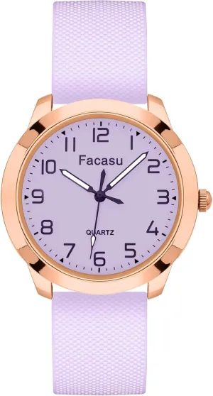 Analog Watch for Girls Ladies Women,Waterproof Simple Casual Luminous Dial Quartz Watch with Comfortable Soft Strap Easy to Read for Teen Girls Student Ages 12 