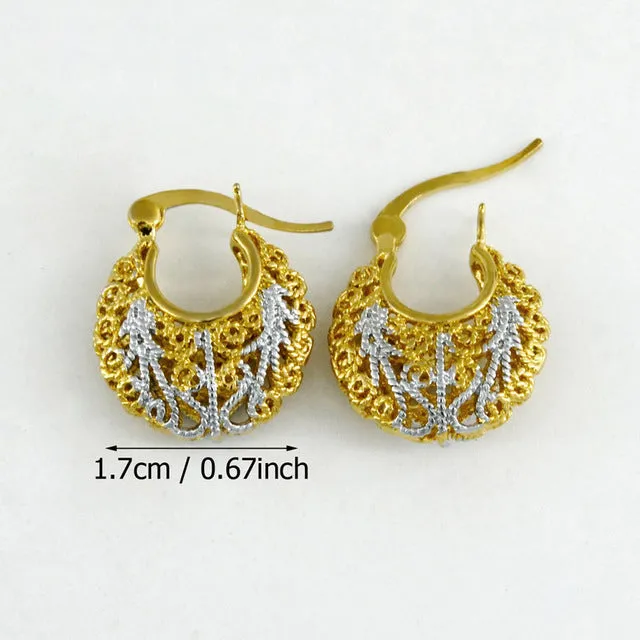 Anniyo 1.7CM (3 Color) Earrings for Women Gold Color Stud Earrings Girl Jewelry Arab/Africa Earrings Middle East Gift #003202